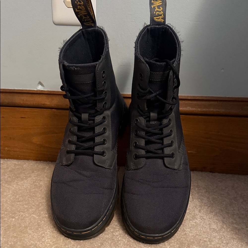 Unisex Black Lace-Up Dr. Martens Canvas Boots L9 M8